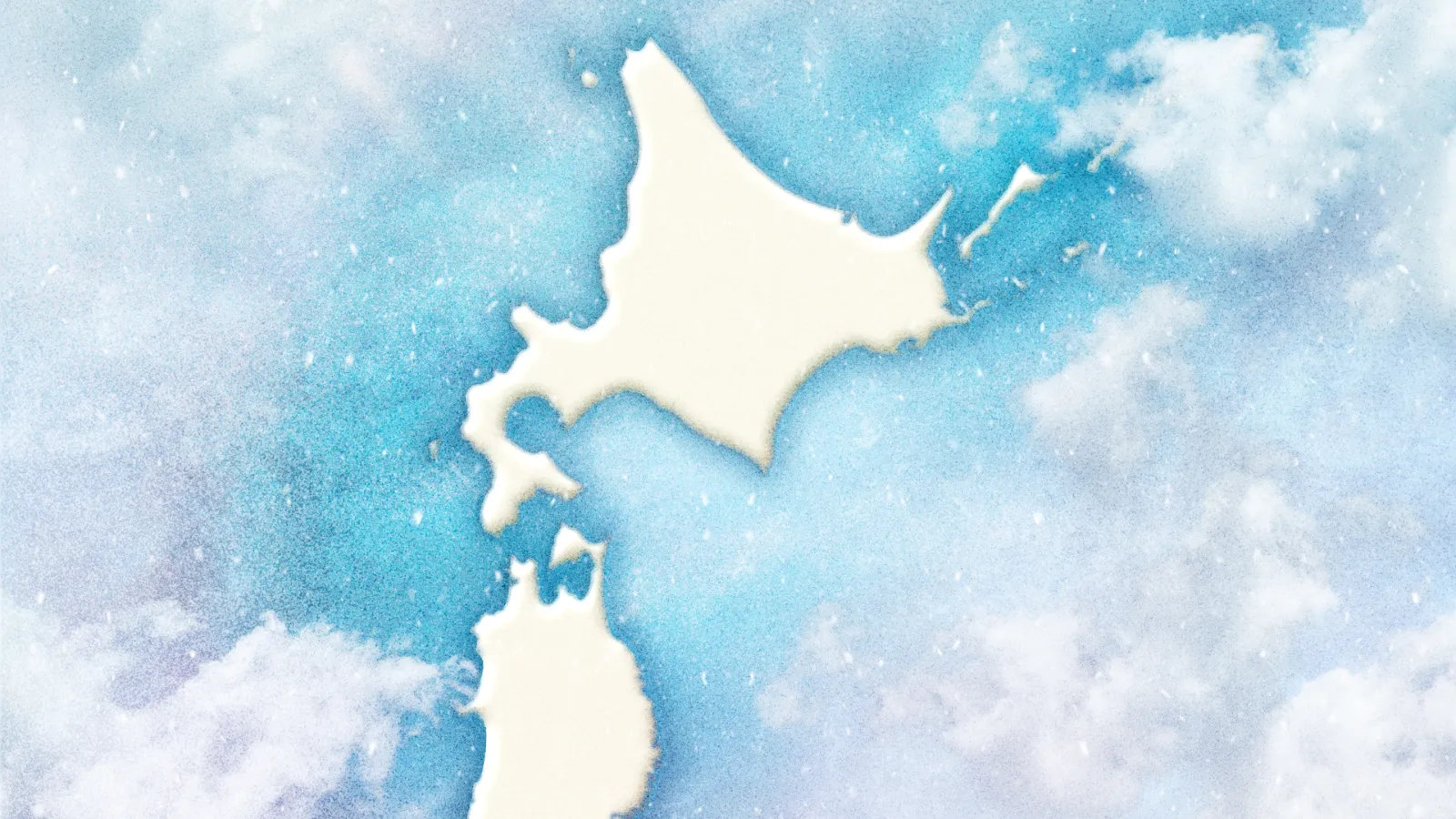Aquarelle d'une silhouette de chauve-souris sur un fond de neige ou de nuages.